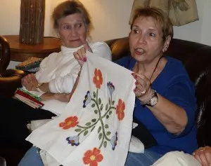 Miss LT with her appliquéd top at Show & Tell