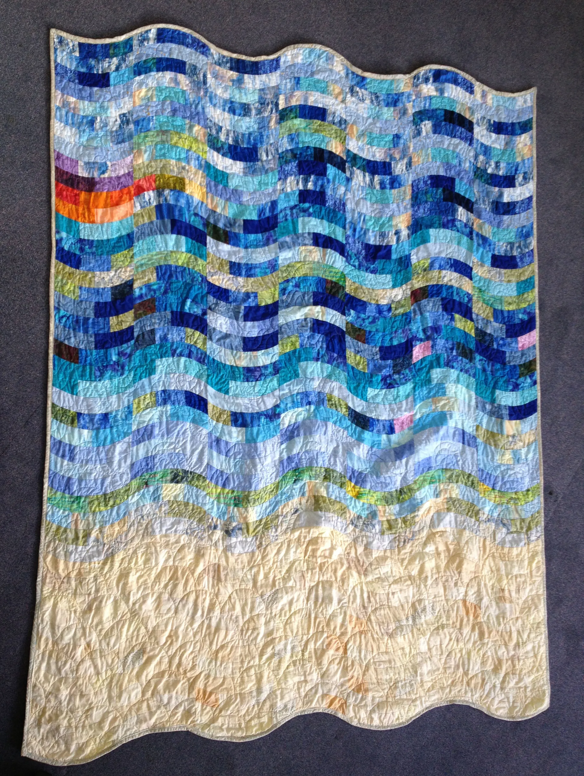 Beach, simple quilting